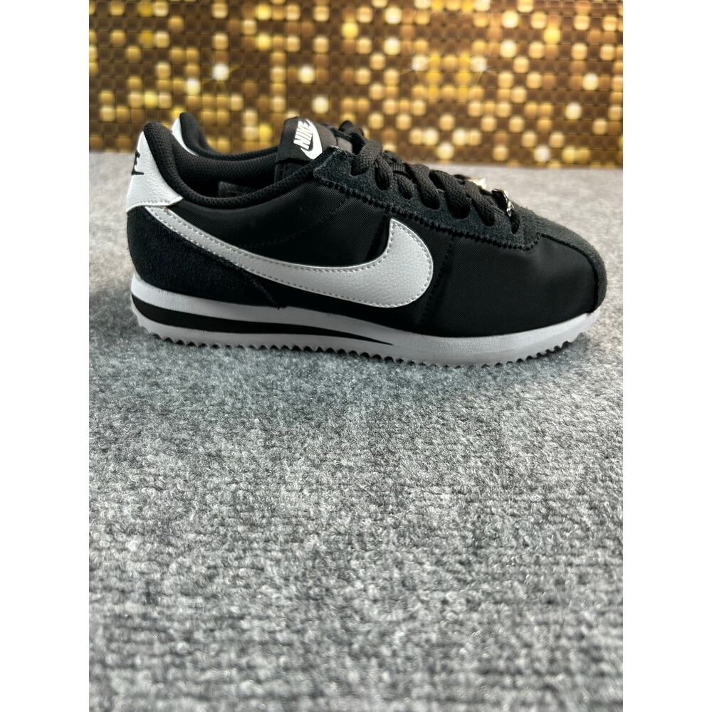 Nike Cortez Black White Women's Sneakers Size 6 Nylon Suede Casual Shoes - Picture 7 of 12